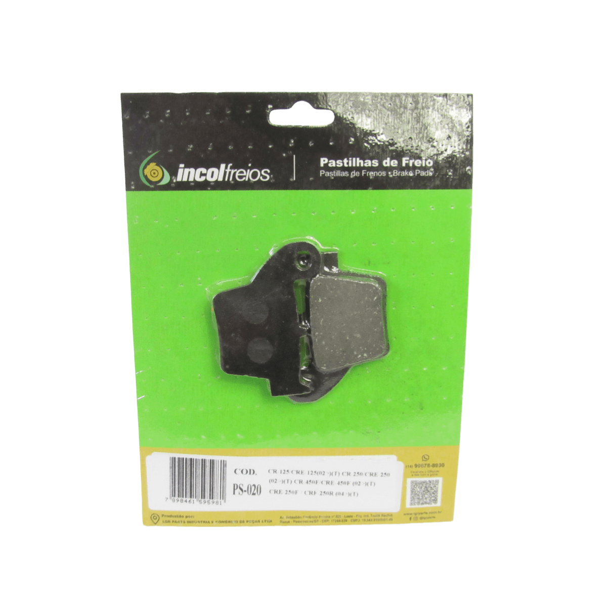 PASTILHA TRAS. HONDA CR 125/250/450 (02/...)